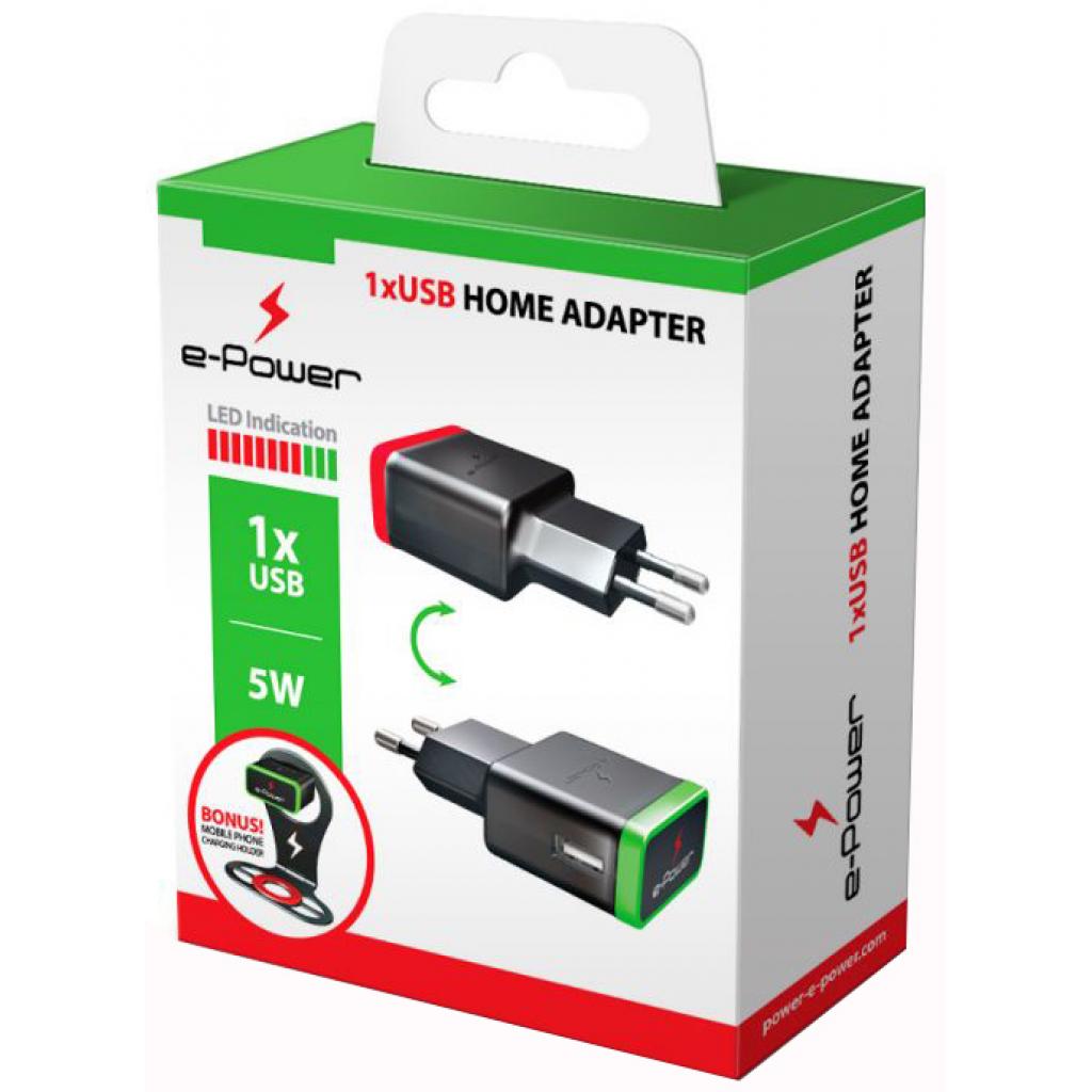 Зарядний пристрій E-power 1 * USB 1A + holder (EP401HA)