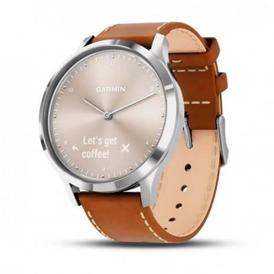 Смарт-годинник Garmin Vivomove HR Premium Silver with Tan Italian Leather Band (010-01850-AA)