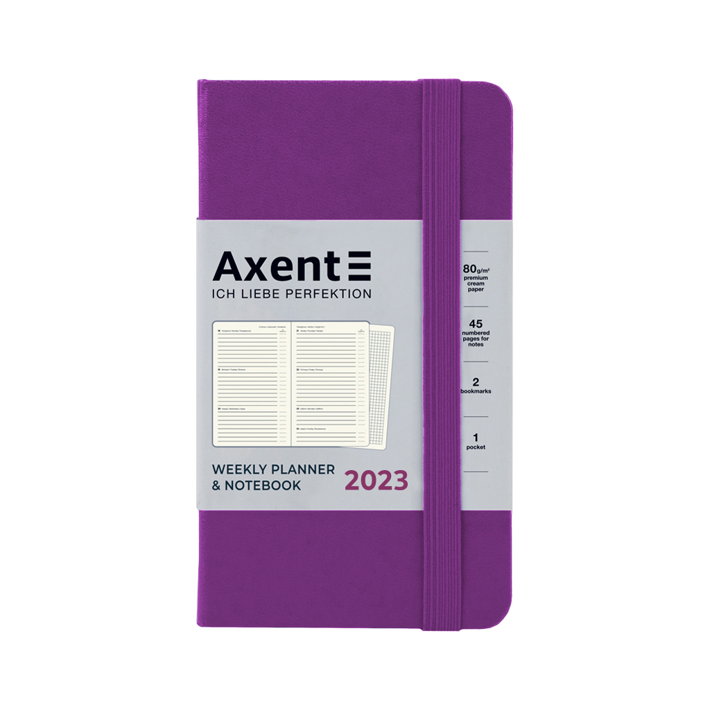 Тижневик Axent 2023 Pocket Strong 90x150 мм пурпурний (8508-23-17-A)