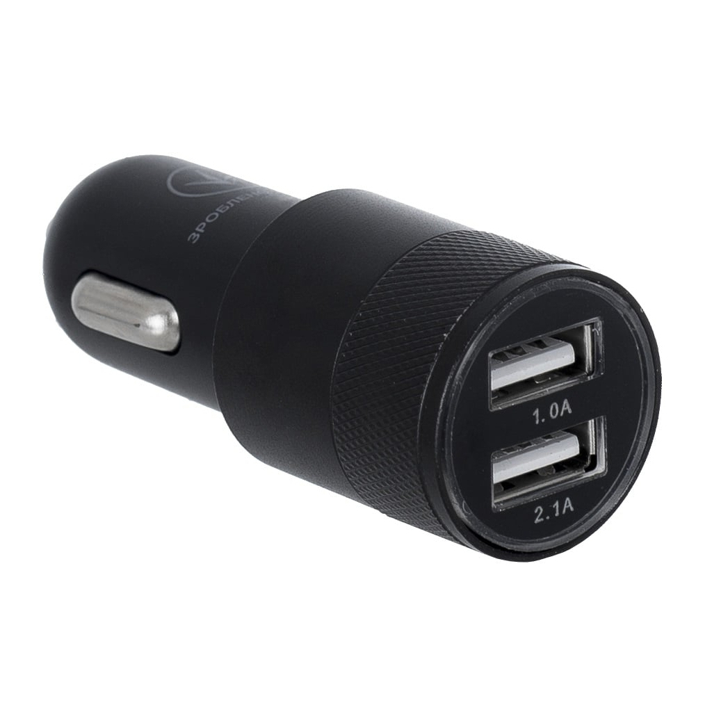 Зарядний пристрій Ergo 2.1A 2xUSB Car Charger (Black) (EСC-221 (B))