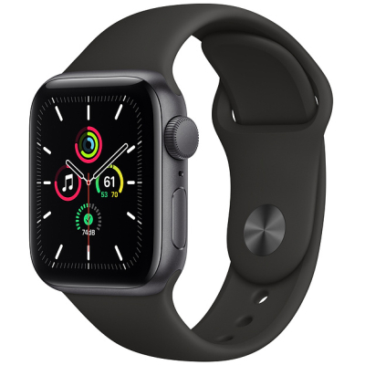 Смарт-годинник Apple Watch SE GPS, 40mm Space Gray Aluminium Case with Black Spor (MYDP2UL/A)