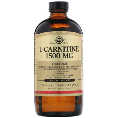 Амінокислота Solgar L-Карнітін, L-Carnitine, 1500 мг, Лимонний Смак, 473мл (SOL-30721)