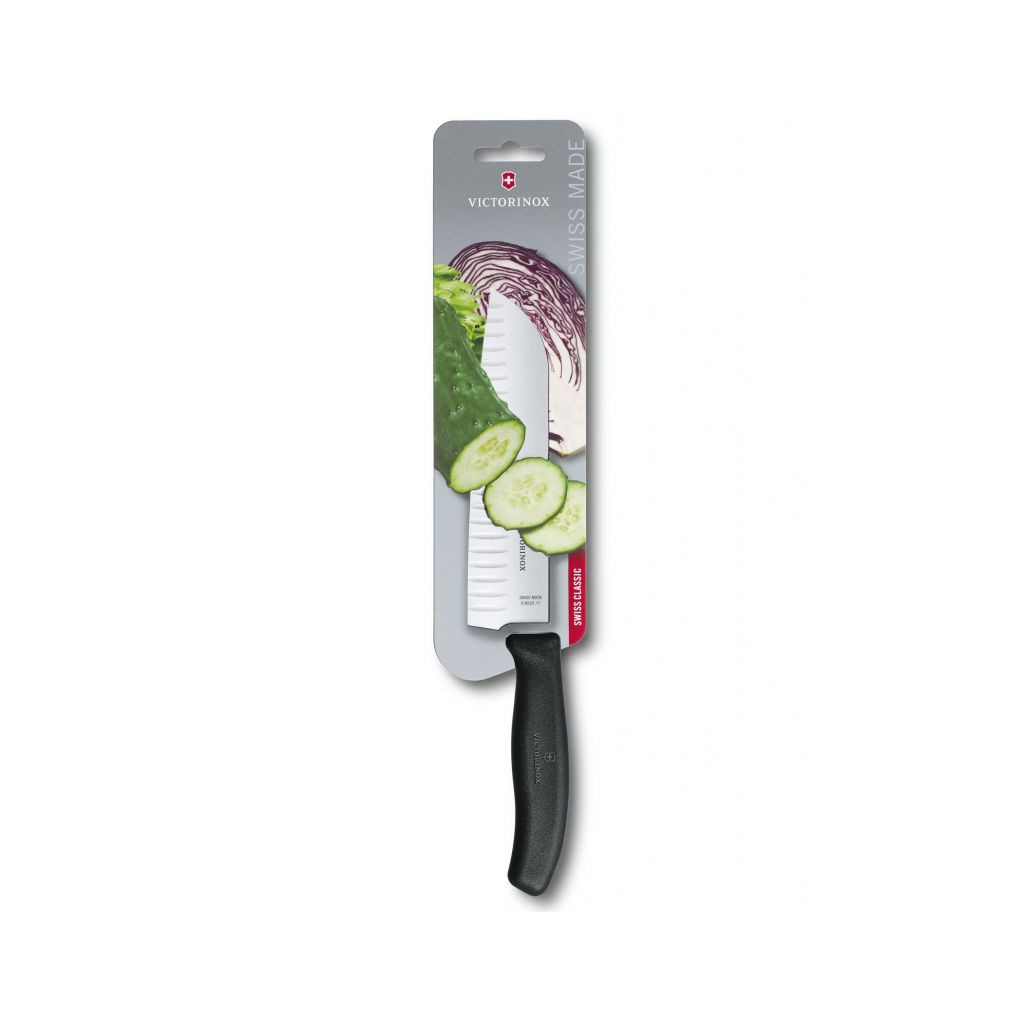 Кухонний ніж Victorinox SwissClassic Santoku 17 см Black (6.8523.17B)