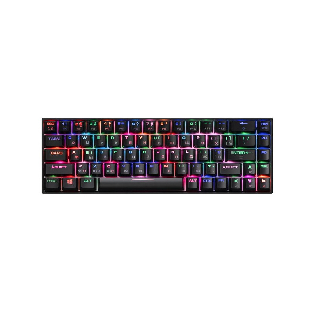 Клавіатура 2E GAMING KG380 RGB 68key Gateron Brown Switch BT/USB Black (2E-KG380UBK-BR)