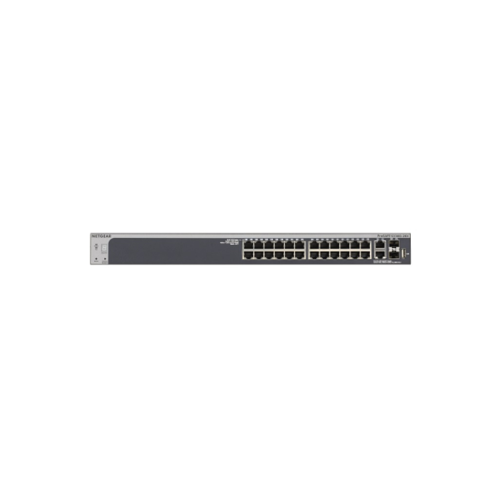 Комутатор мережевий Netgear S3300-28X (GS728TX) 24x1GE, 2x10GE, 2xSFP+, керований з можл (GS728TX-100NES)