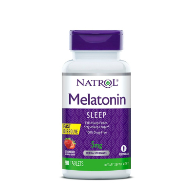 Амінокислота Natrol Мелатонін 5 мг, швидкорозчинний, смак полуниці, Melatonin (NTL-05865)