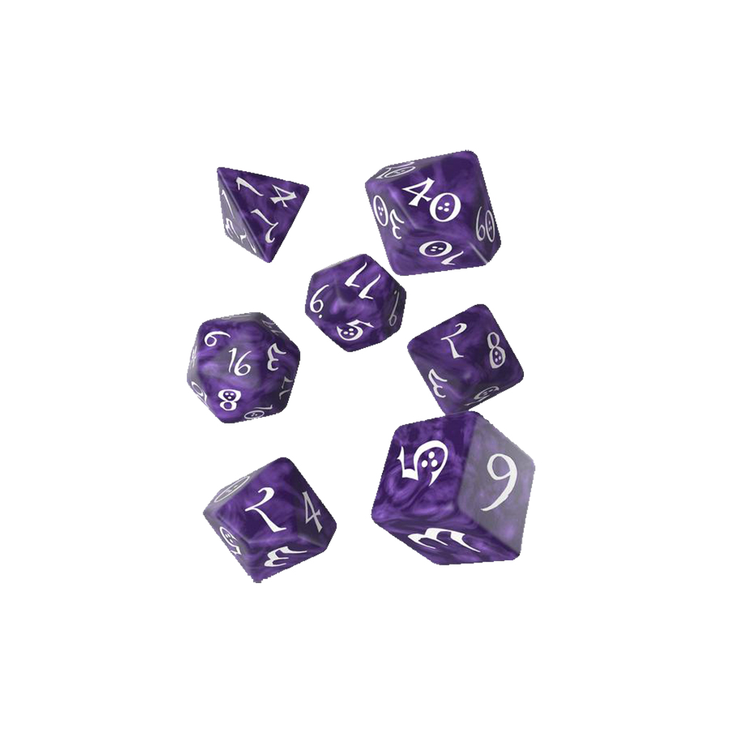 Набір кубиків для настільних ігор Q-Workshop Classic RPG Lavender white Dice Set (7 шт) (SCLE1B)