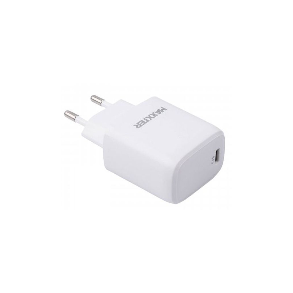 Зарядний пристрій Maxxter USB + cable USB-C to Lighting (PD 20W) (WC-PD-CtL-01)