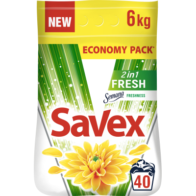 Пральний порошок Savex 2 in 1 Fresh 6 кг (3800024045103)