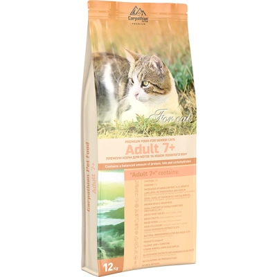 Сухий корм для кішок Carpathian Pet Food Adult 7+ 12 кг (4820111140787)