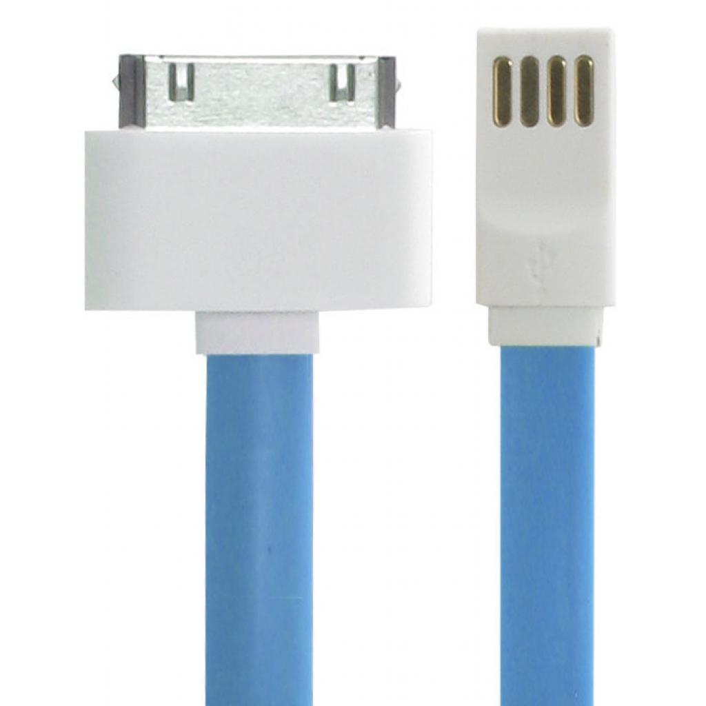 Дата кабель USB 2.0 AM to Apple 30pin 1.0m Gold Edition Blue Gelius (36486)