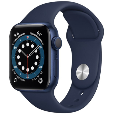 Смарт-годинник Apple Watch Series 6 GPS, 40mm Blue Aluminium Case with Deep Navy (MG143UL/A)