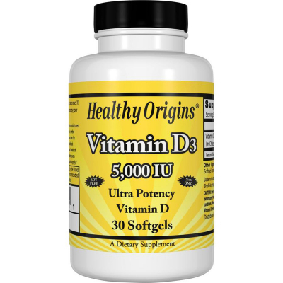 Вітамін Healthy Origins Вітамін D3, Vitamin D3, 5000 IU, 30 капсул (HO15331)