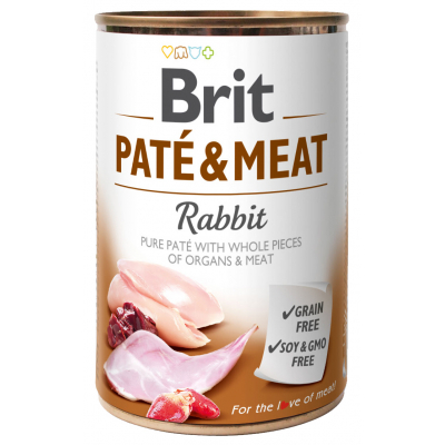 Консерви для собак Brit Pate and Meat зі смаком кролика 400 г (8595602530311)