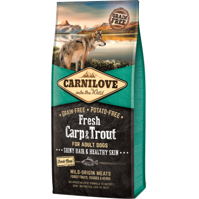 Сухий корм для собак Carnilove Fresh Carp and Trout for Adult dogs 12 кг (8595602527557)