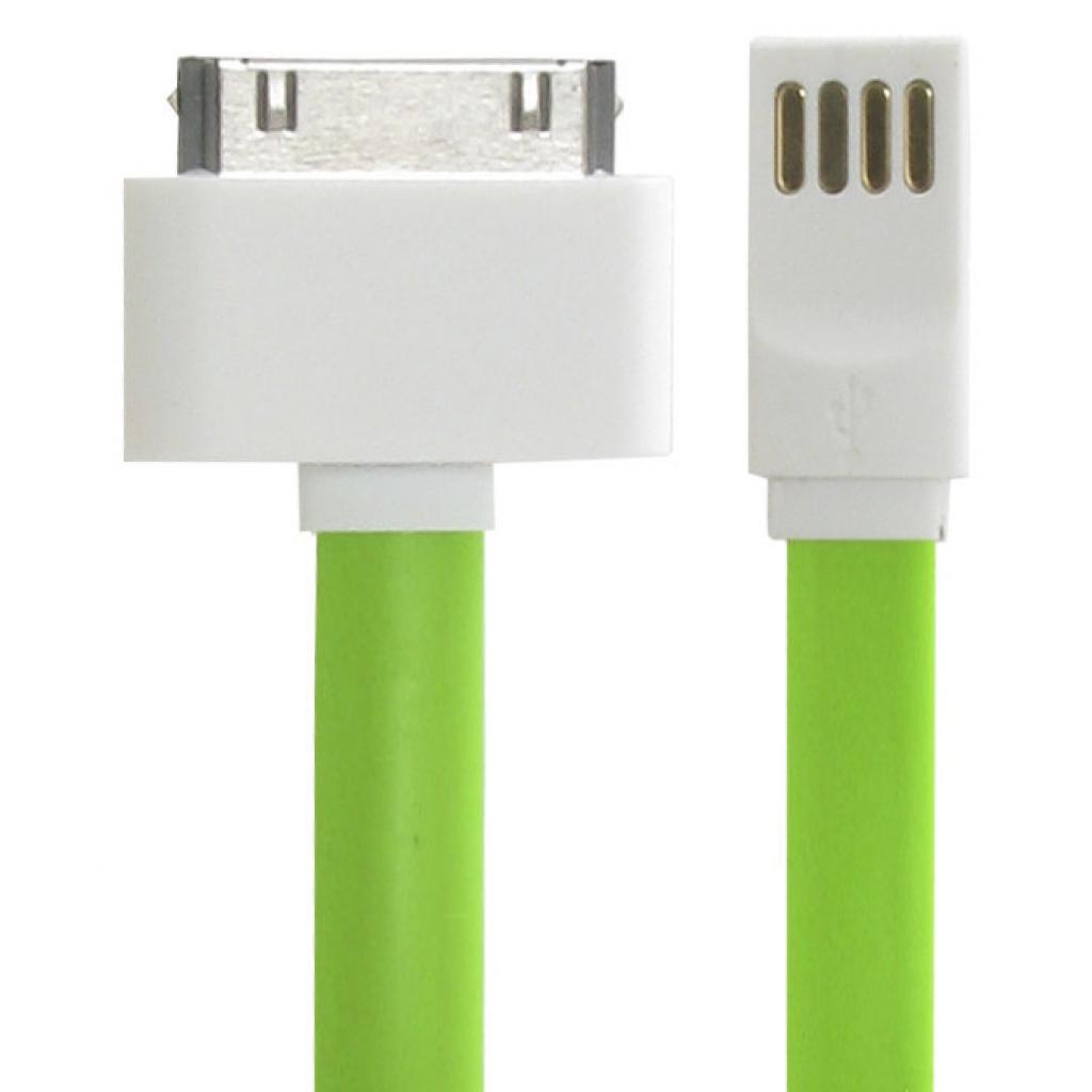 Дата кабель USB 2.0 AM to Apple 30pin 1.0m Gold Edition Green Gelius (36487)