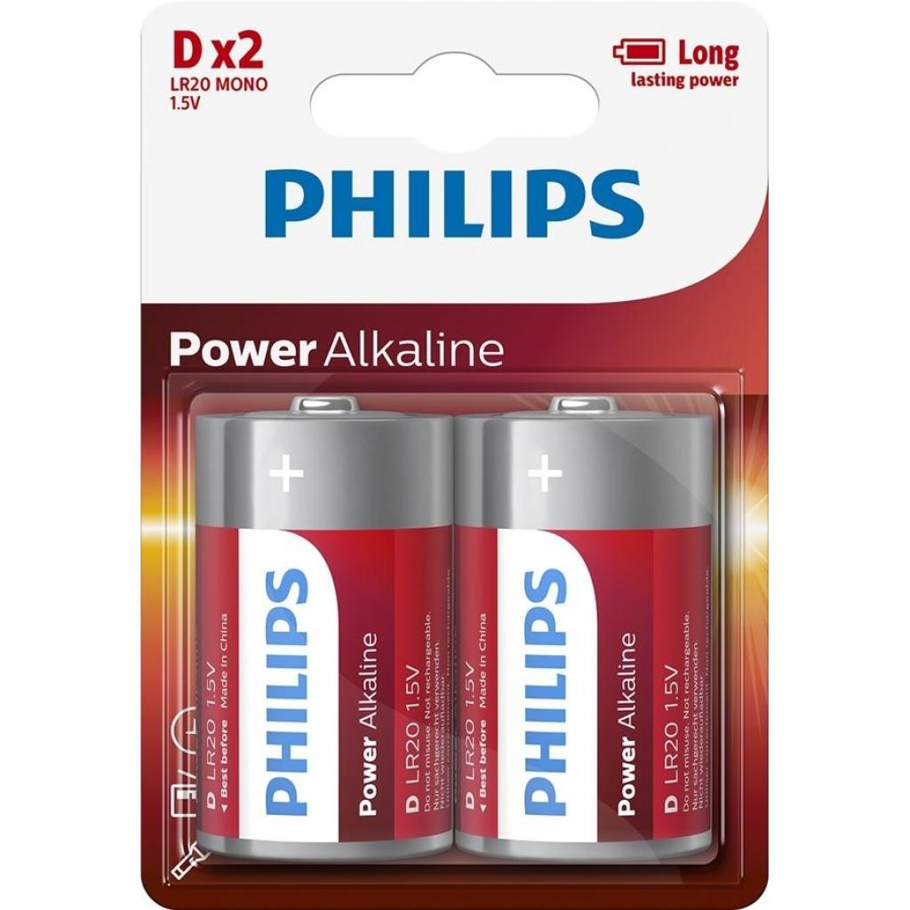 Батарейка Philips D LR20 Power Alkaline * 2 (LR20P2B/10)