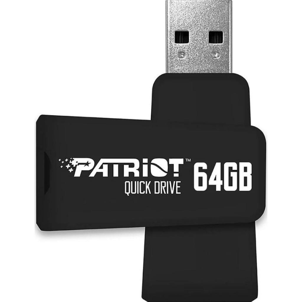 USB флеш накопичувач Patriot 64GB Color Quick Drive Black USB 3.1 (PSF64GQDBK3USB)