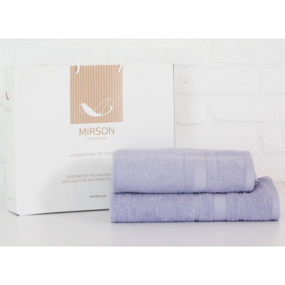 Рушник MirSon набір банних 5077 Elite SoftNess Lavender 50х90, 70х140 (2200003183153)