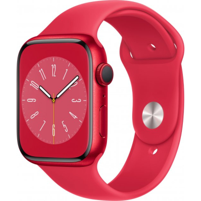 Смарт-годинник Apple Watch Series 8 GPS 45mm (PRODUCT)RED Aluminium Case with (PRODUCT)RED Sport Band - Regular (MNP43UL/A)