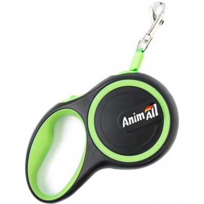 Повідок для собак AnimAll L до 50 кг 5 м (салатово-чорний) (2000981120221)