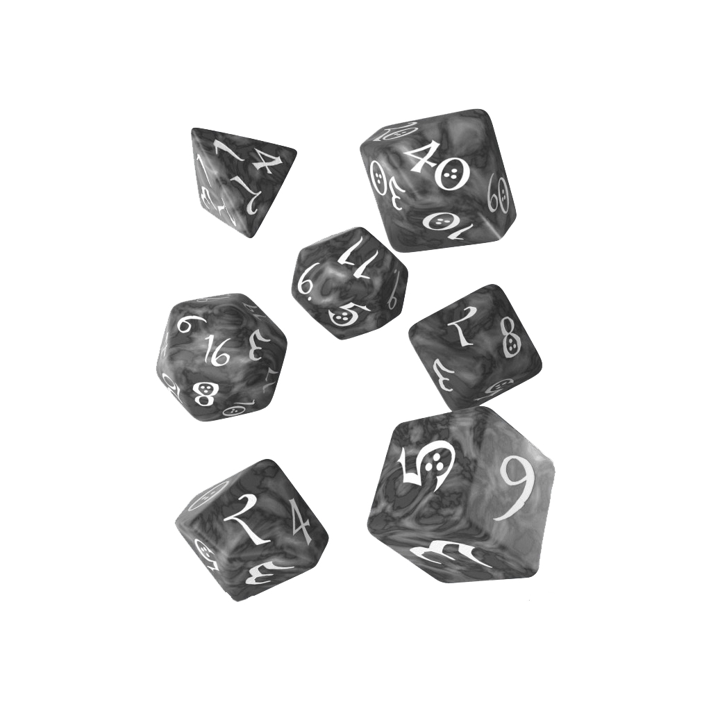 Набір кубиків для настільних ігор Q-Workshop Classic RPG Smoky white Dice Set (7 шт) (SCLE78)