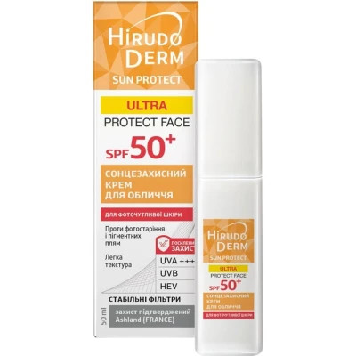 Засіб від засмаги Hirudo Derm Hirudo Derm Sun Protect Ultra Protect Face SPF 50+ Сонцезахисний крем для обличчя 50 мл (4820160038547)