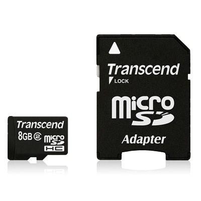 Карта пам'яті 8Gb microSDHC class 2 Transcend (TS8GUSDHC2)