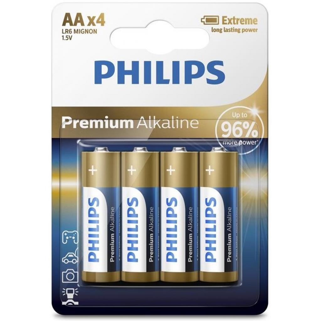 Батарейка Philips AA LR6 Premium Alkaline * 4 (LR6M4B/10)