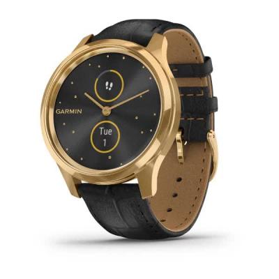 Смарт-годинник Garmin Vivomove Luxe 24K Gold PVD Stainless Steel Case with Black E (010-02241-22/02)