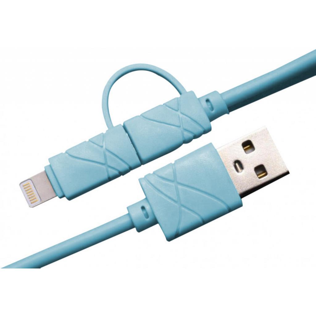 Дата кабель USB 2.0 AM to Lightning + Micro 5P 1.0m blue XoKo (SC-210-BL)