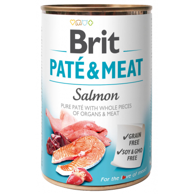 Консерви для собак Brit Pate and Meat зі смаком лосося 400 г (8595602530267)