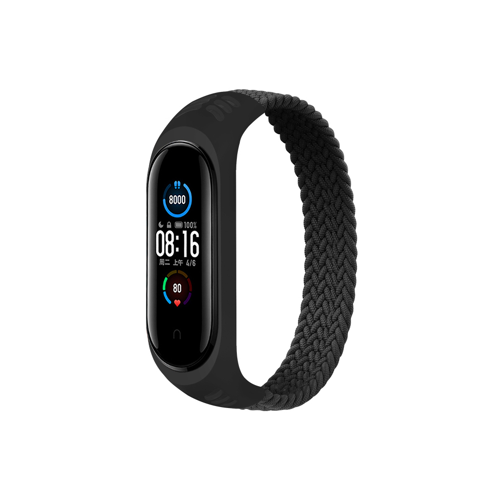 Ремінець до фітнес браслета BeCover Elastic Nylon Style для Xiaomi Mi Smart Band 5/6 (Size S) Black (706145)