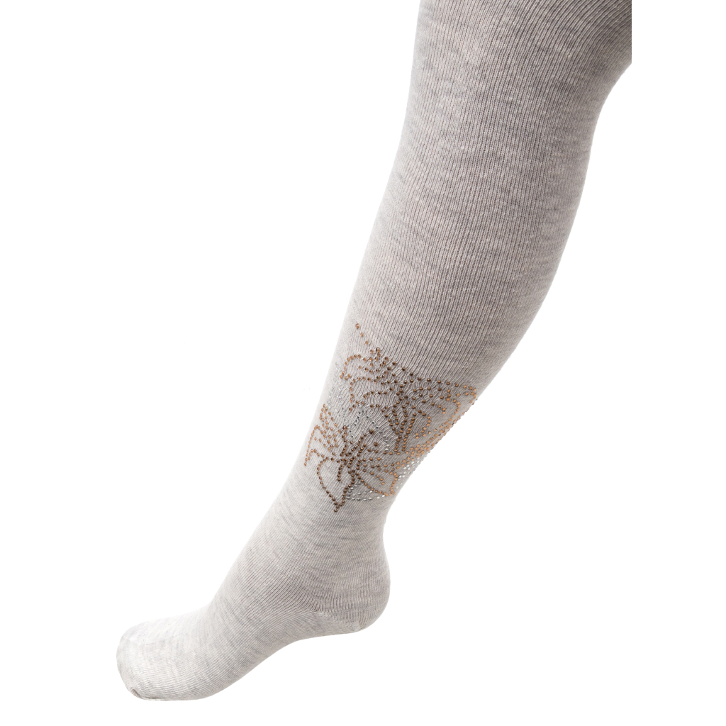 Колготки дитячі UCS Socks з квітами зі страз (M0C0302-1041-122G-gray)