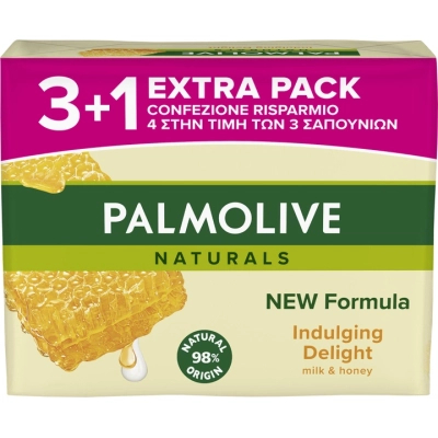 Тверде мило Palmolive Naturals Молочко і мед 4 х 90 г (8718951597648)