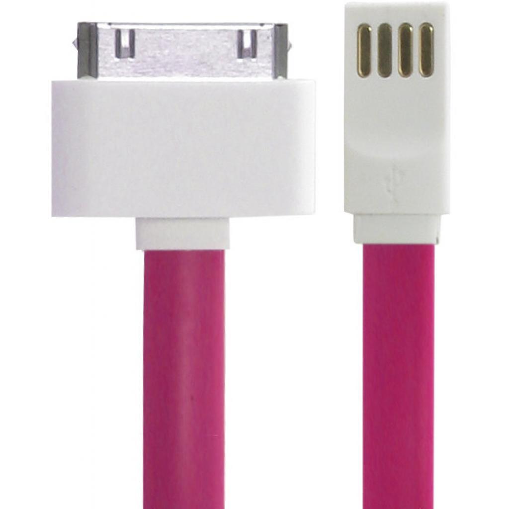 Дата кабель USB 2.0 AM to Apple 30pin 1.0m Gold Edition Pink Gelius (36489)