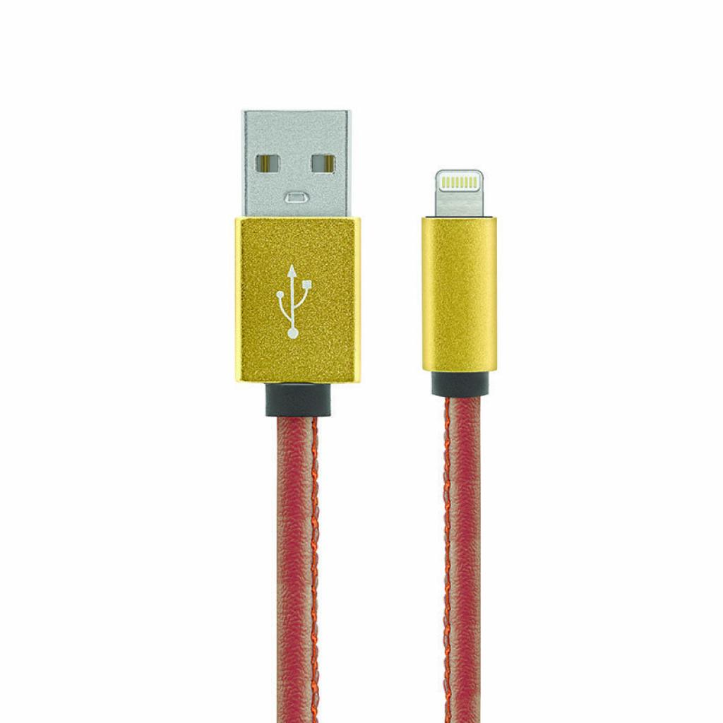 Дата кабель USB 2.0 AM to Lightning 1.0m Leather Edition Brown Gelius (40406)