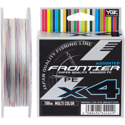 Шнур YGK Frontier X4 Assorted Multi Color 100m 2.5/0.260mm 25lb/11.3k (5545.03.31)