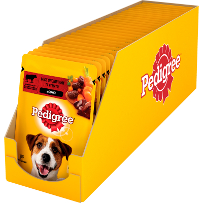 Вологий корм для собак Pedigree Яловичина, ягня в соусі 100 г (5900951262531)