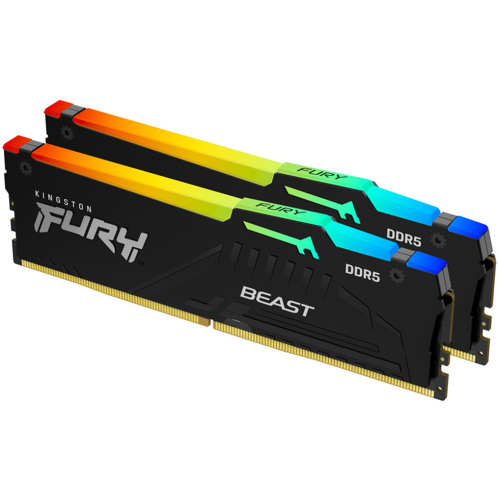 Модуль пам'яті для комп'ютера DDR5 64GB (2x32GB) 5200 MHz Beast RGB EXPO Kingston Fury (ex.HyperX) (KF552C36BBEAK2-64)