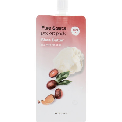 Маска для обличчя Missha Pure Source Pocket Pack Shea Butter На основі олії ши 10 мл (8806185781862)