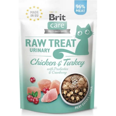 Ласощі для котів Brit Care Raw Treat Urinary Freeze-dried 40 г - курка та лосось (8595602569540)