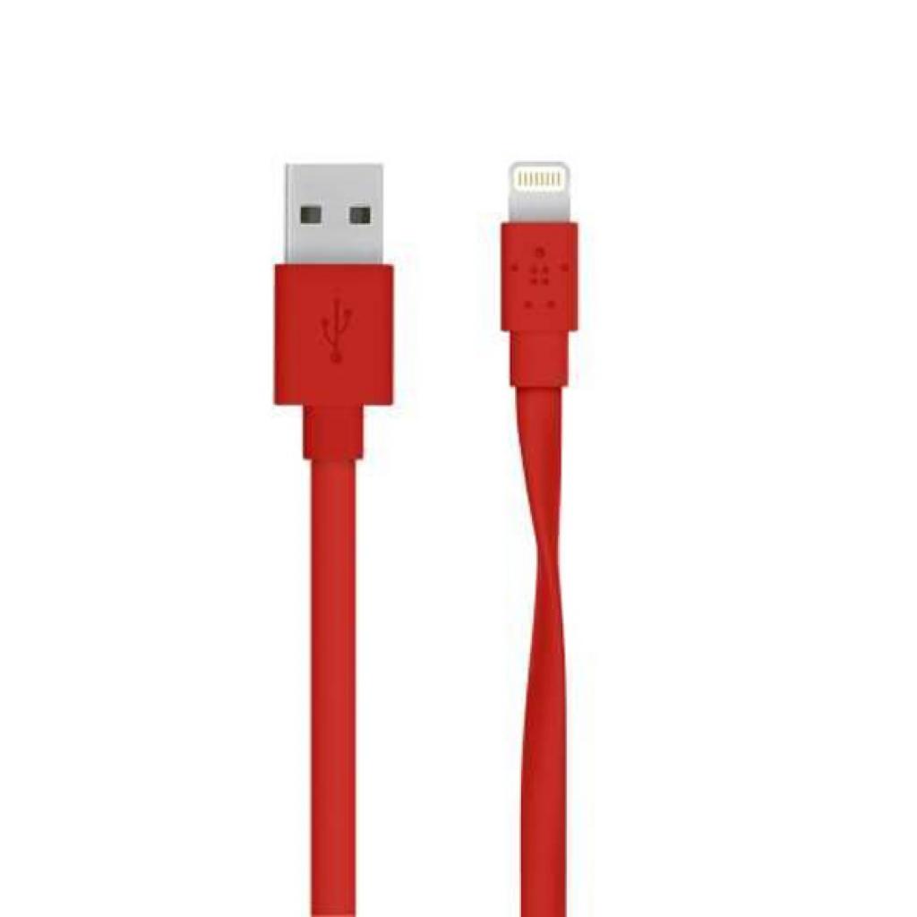 Дата кабель USB 2.0 AM to Lightning 1.2m Belkin (F8J148bt04-RED)