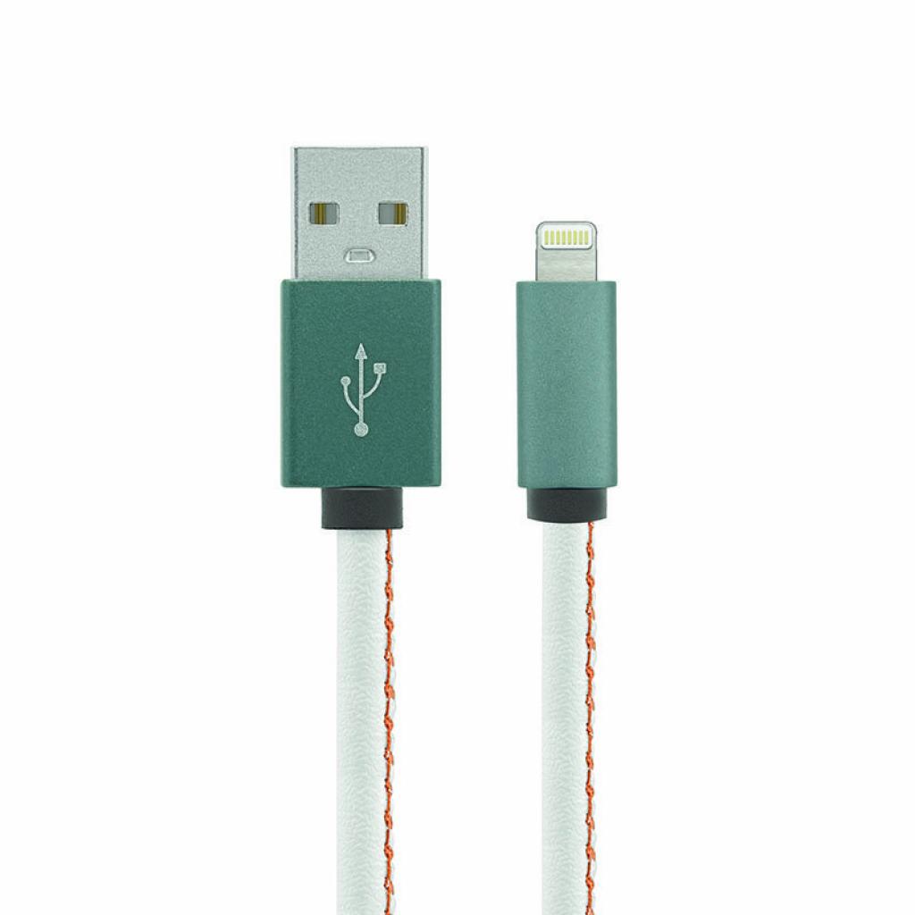 Дата кабель USB 2.0 AM to Lightning 1.0m Leather Edition White Gelius (40407)