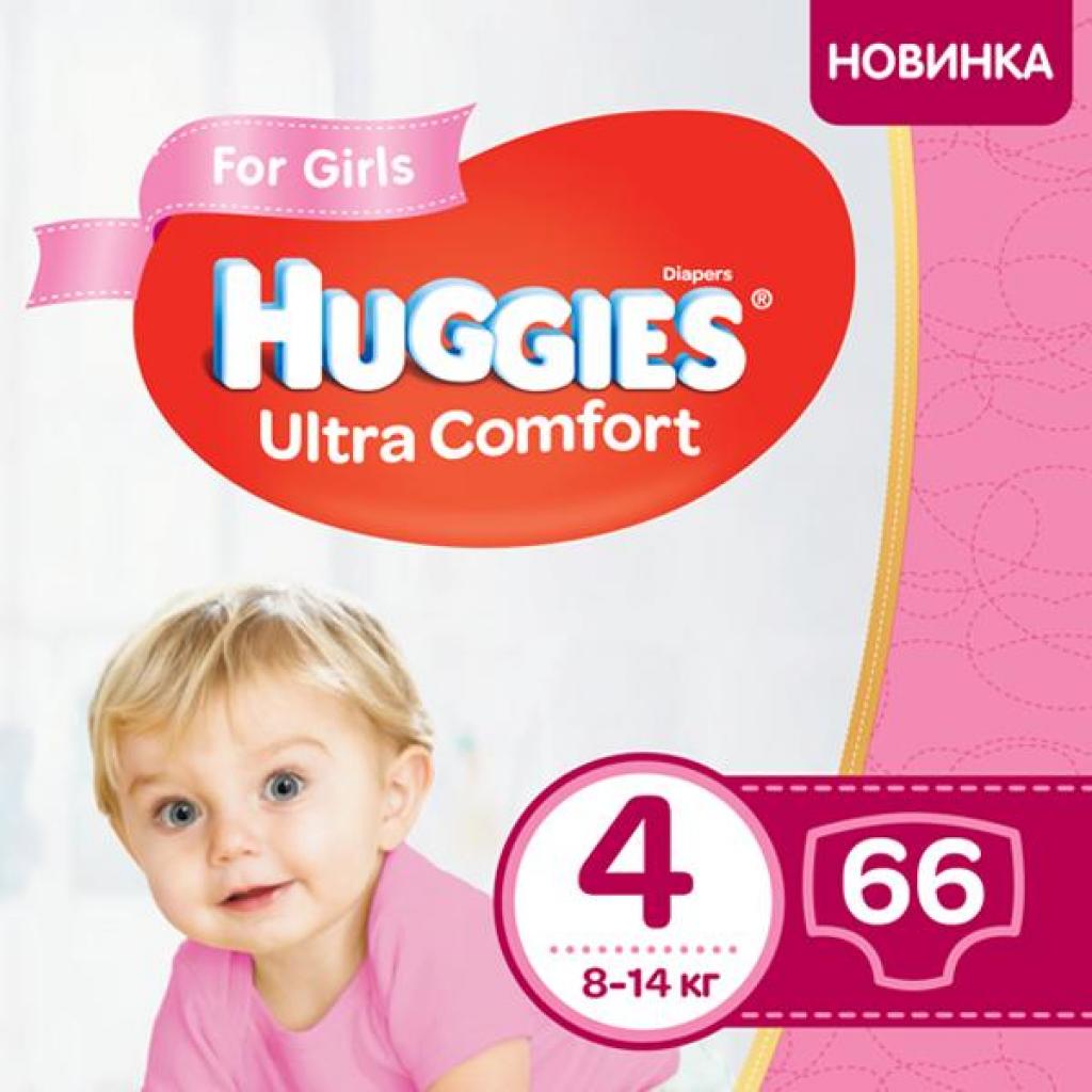 Підгузок Huggies Ultra Comfort 4 Mega для девочек (8-14 кг) 66 шт (5029053543628)