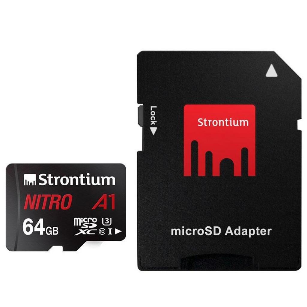 Карта пам'яті Strontium Flash 64GB microSDXC class 10 UHS-1 U3 (SRN64GTFU3A1A)