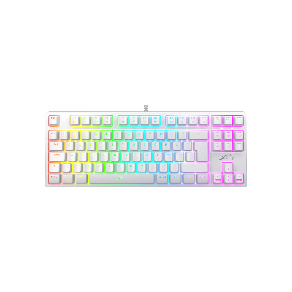 Клавіатура Xtrfy K4 TKL RGB Kailh Red Ukr-Ru White (XG-K4-RGB-TKL-WH-R-UKR)