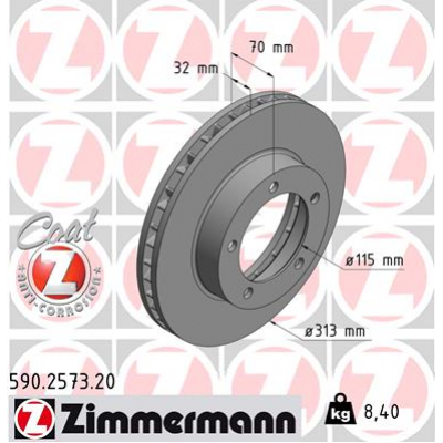 Гальмівний диск ZIMMERMANN 590.2573.20