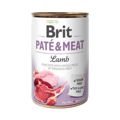 Консерви для собак Brit Pate and Meat зі смаком ягняти 400 г (8595602525195)