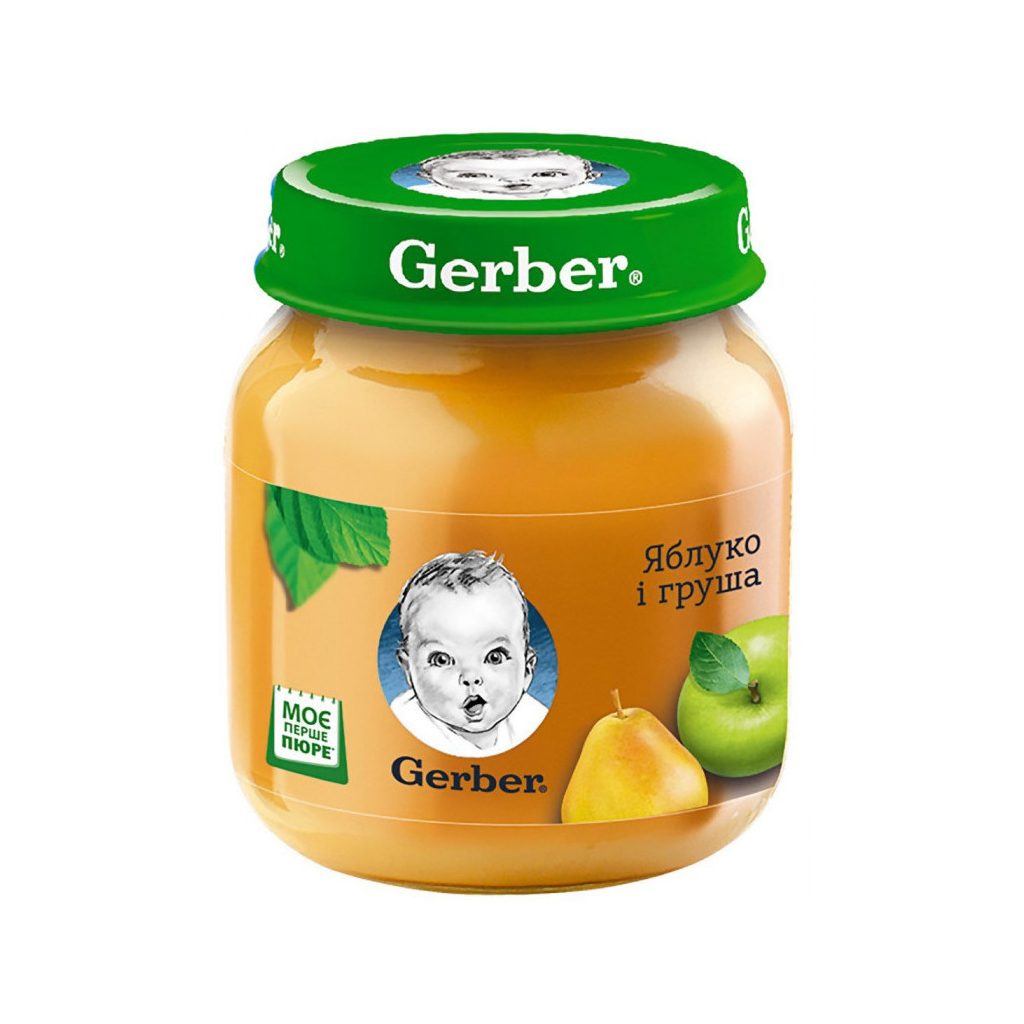 Дитяче пюре Gerber Яблуко і груша, 130 г (7613033514852)